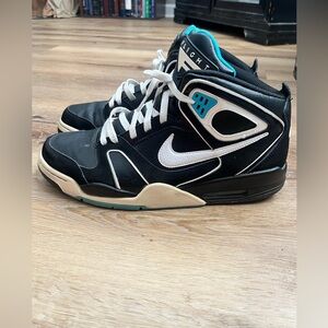 2011 Nike Air Flight Falcon Black White Blue Basketball OG Men’s Shoes Size 12